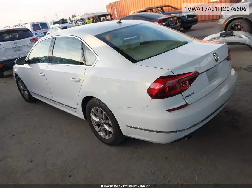 1VWAT7A31HC076606 2017 Volkswagen Passat 1.8T S
