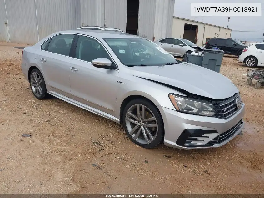 1VWDT7A39HC018921 2017 Volkswagen Passat 1.8T R-Line
