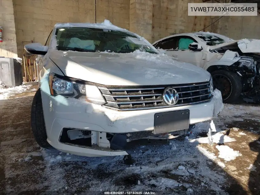 1VWBT7A3XHC055483 2017 Volkswagen Passat 1.8T Se