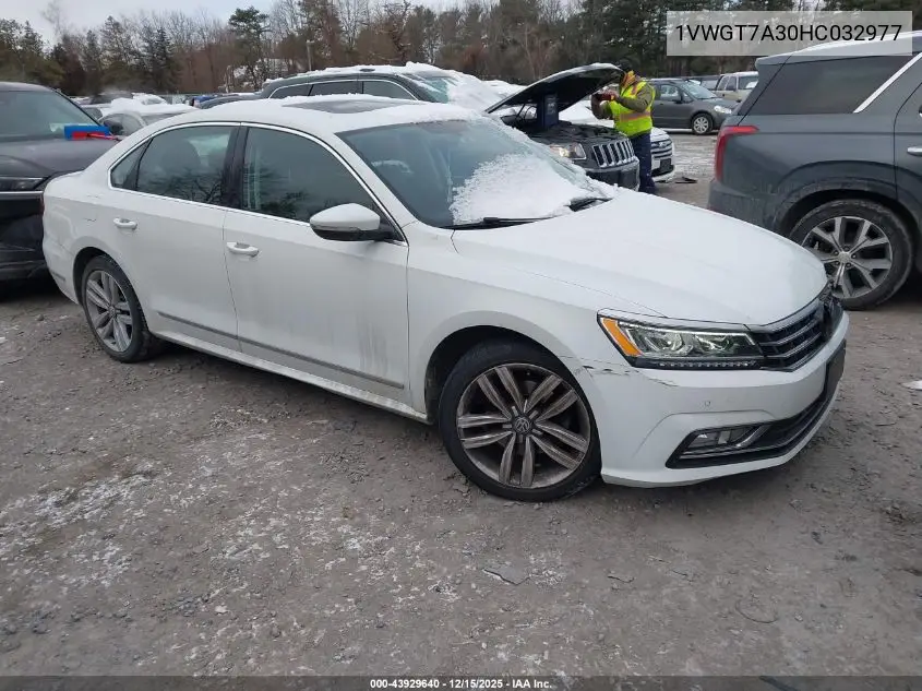 1VWGT7A30HC032977 2017 Volkswagen Passat 1.8T Se