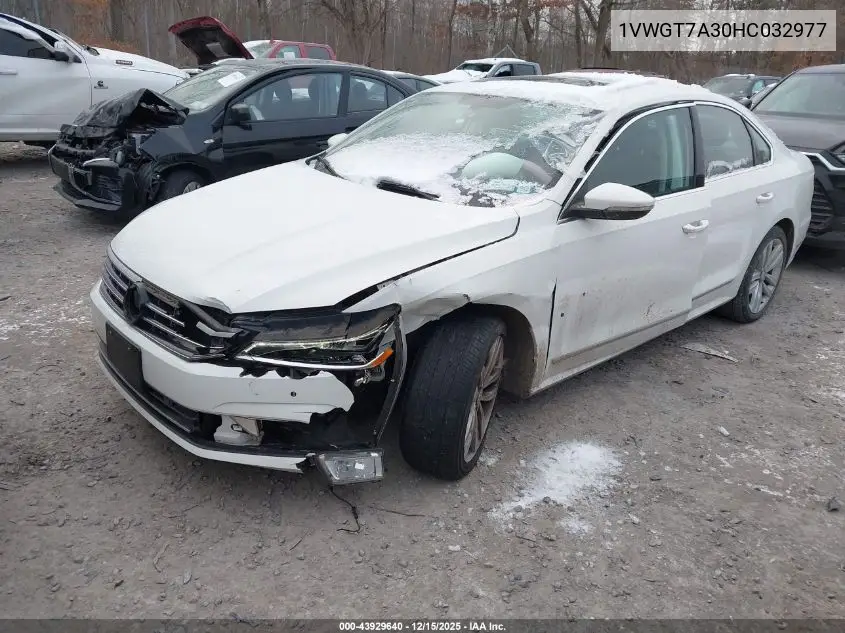 1VWGT7A30HC032977 2017 Volkswagen Passat 1.8T Se