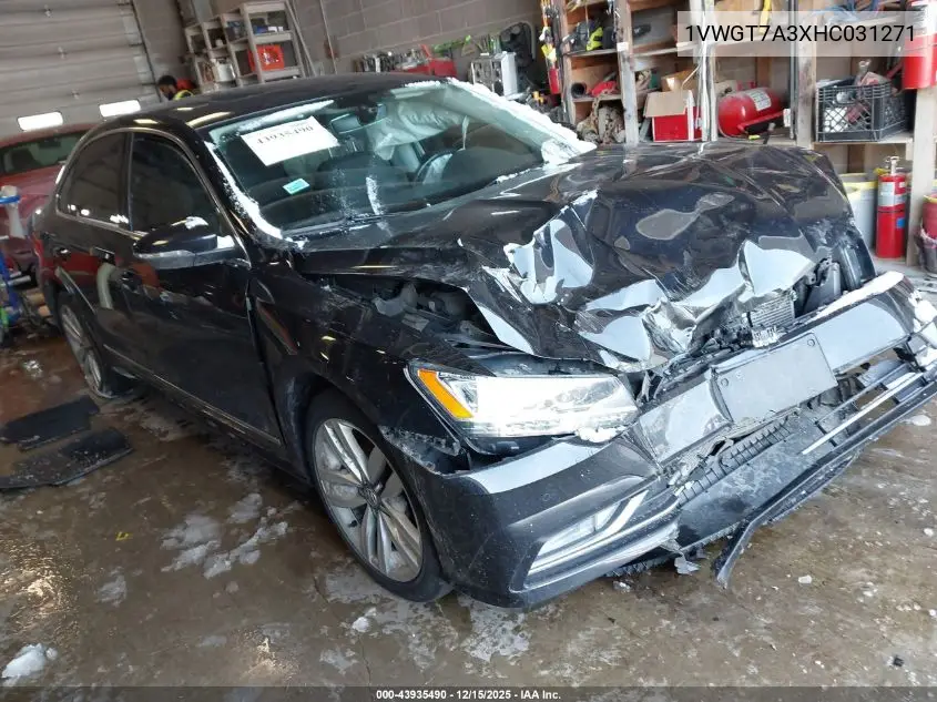 1VWGT7A3XHC031271 2017 Volkswagen Passat 1.8T Se