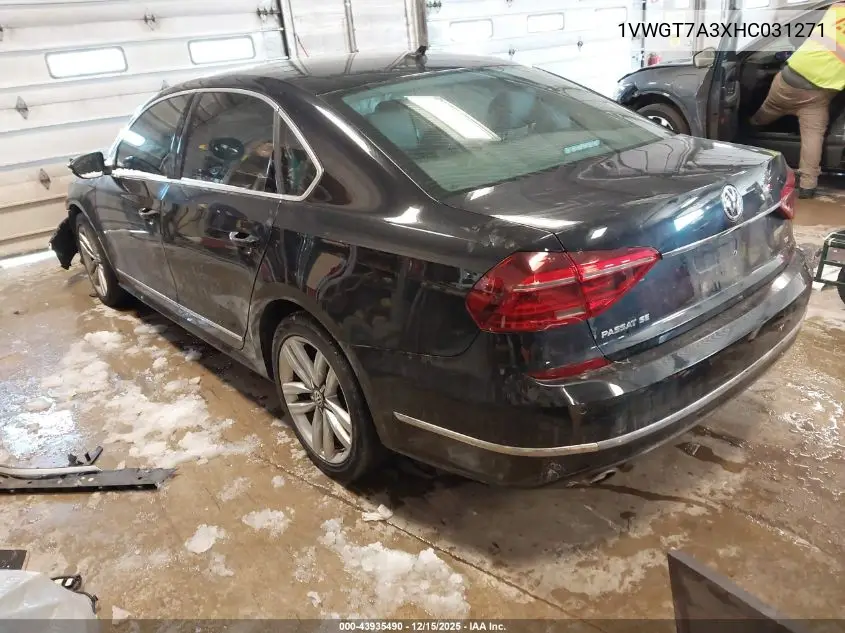 1VWGT7A3XHC031271 2017 Volkswagen Passat 1.8T Se