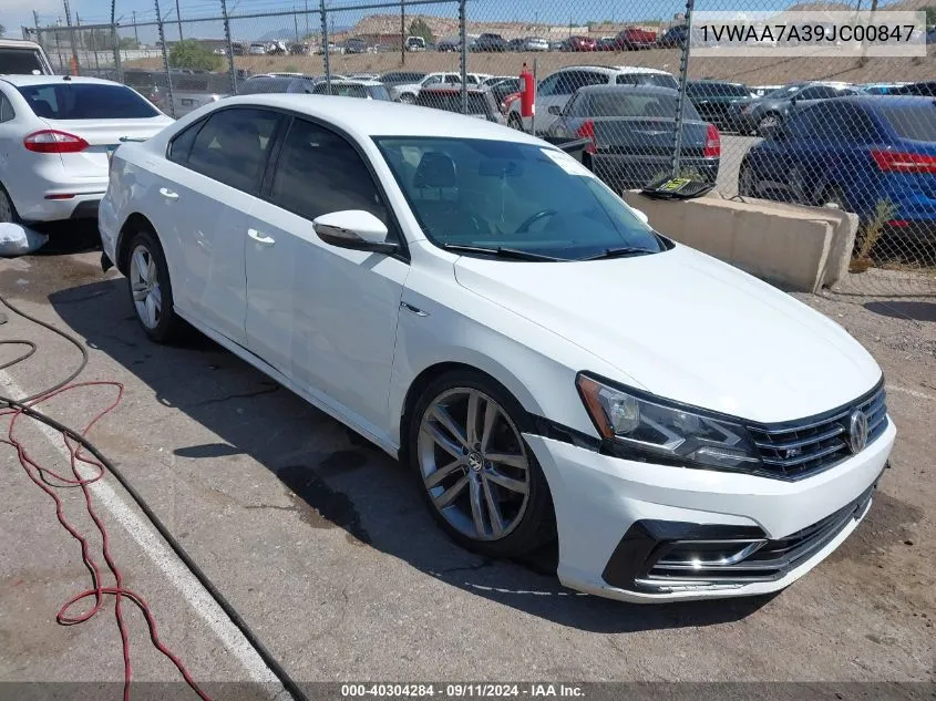 1VWAA7A39JC00847 2018 Volkswagen Passat S/R-Line