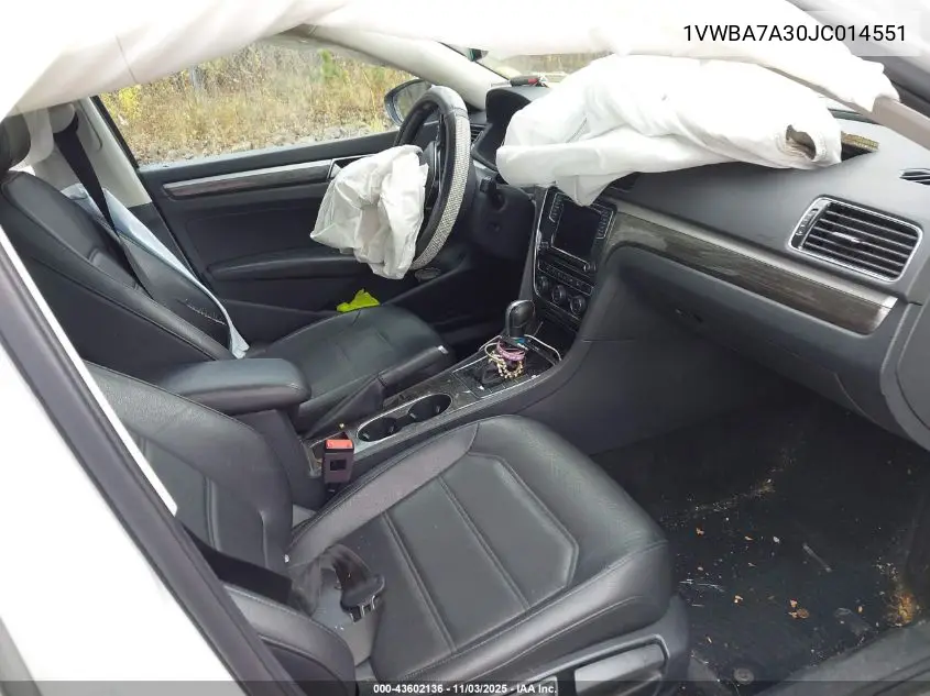 1VWBA7A30JC014551 2018 Volkswagen Passat 2.0T Se