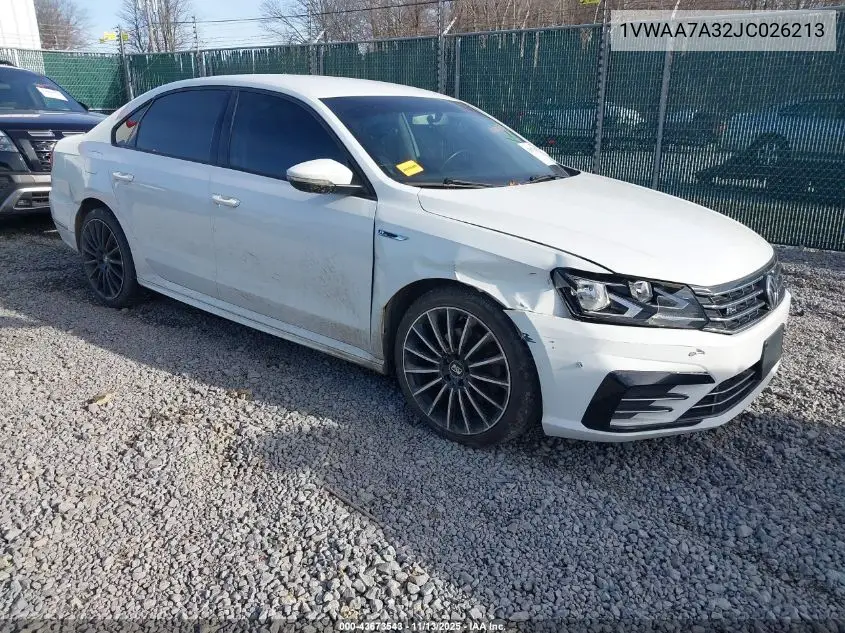 1VWAA7A32JC026213 2018 Volkswagen Passat 2.0T R-Line/2.0T S