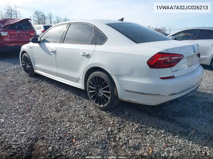 1VWAA7A32JC026213 2018 Volkswagen Passat 2.0T R-Line/2.0T S