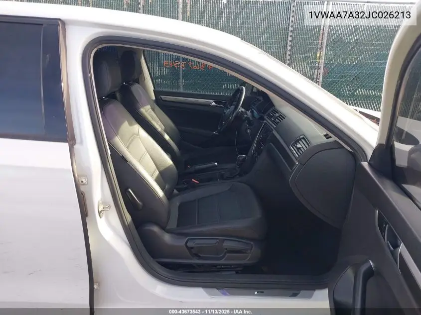 1VWAA7A32JC026213 2018 Volkswagen Passat 2.0T R-Line/2.0T S