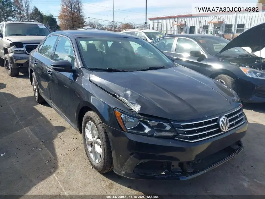 1VWAA7A30JC014982 2018 Volkswagen Passat 2.0T R-Line/2.0T S