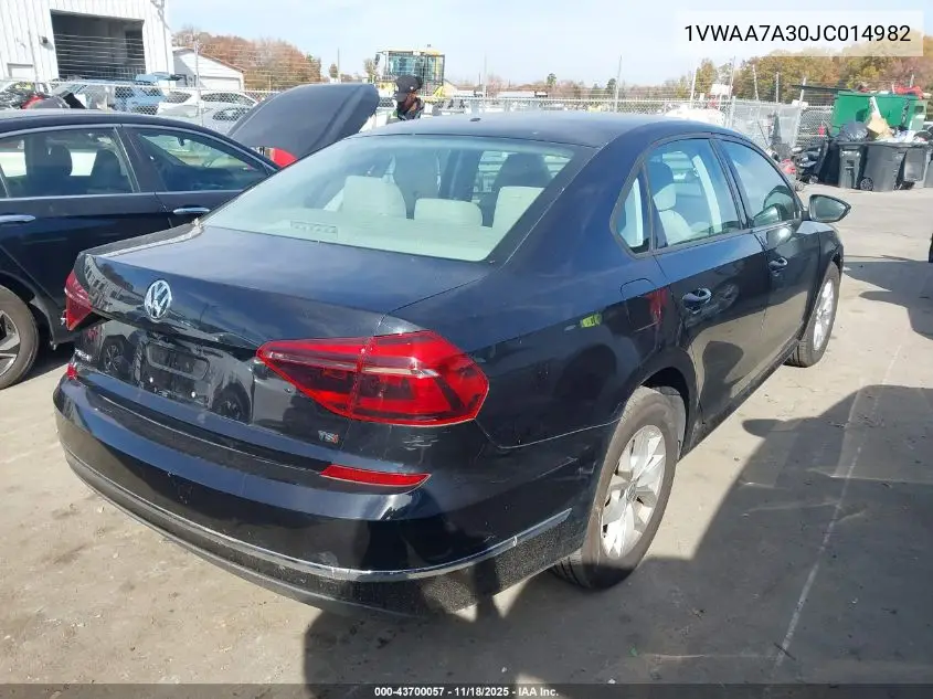 1VWAA7A30JC014982 2018 Volkswagen Passat 2.0T R-Line/2.0T S