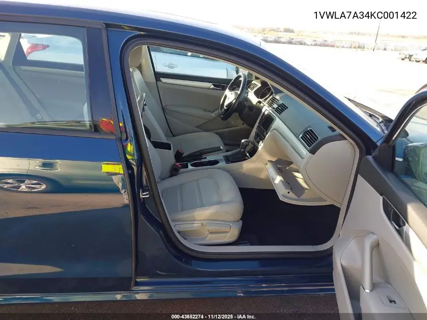 1VWLA7A34KC001422 2019 Volkswagen Passat 2.0T Wolfsburg Edition