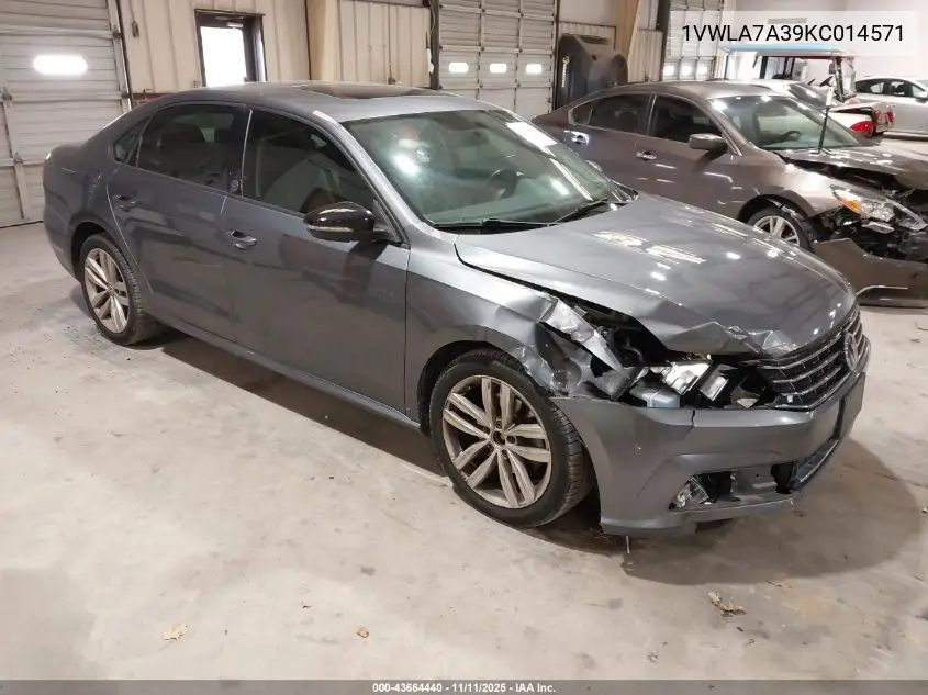 1VWLA7A39KC014571 2019 Volkswagen Passat 2.0T Wolfsburg Edition