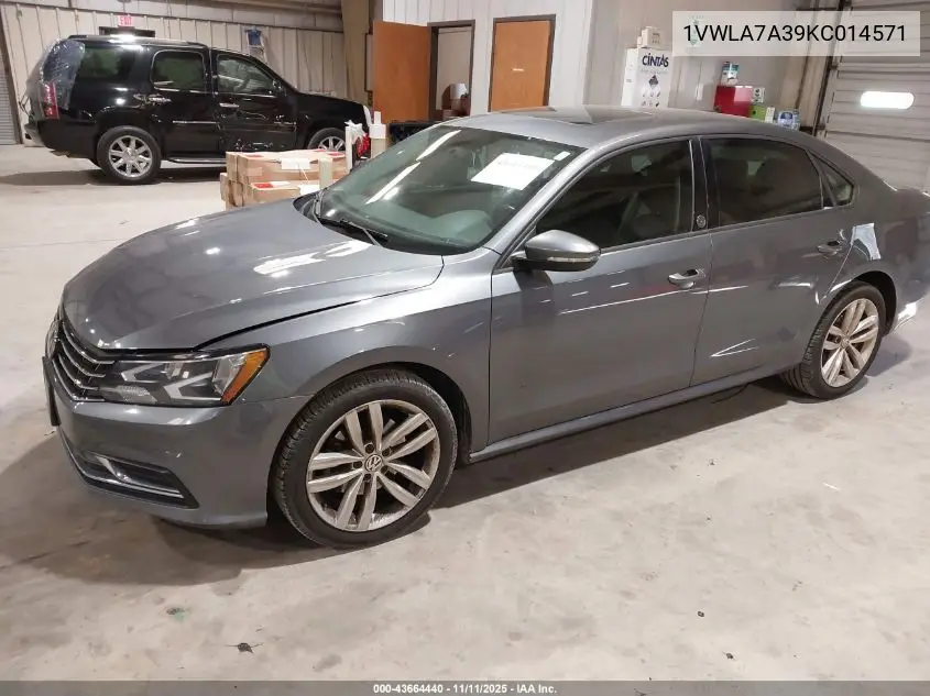 1VWLA7A39KC014571 2019 Volkswagen Passat 2.0T Wolfsburg Edition