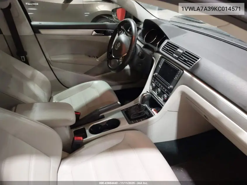 1VWLA7A39KC014571 2019 Volkswagen Passat 2.0T Wolfsburg Edition