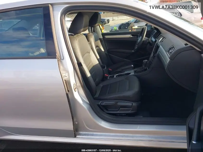 1VWLA7A38KC001309 2019 Volkswagen Passat 2.0T Wolfsburg Edition