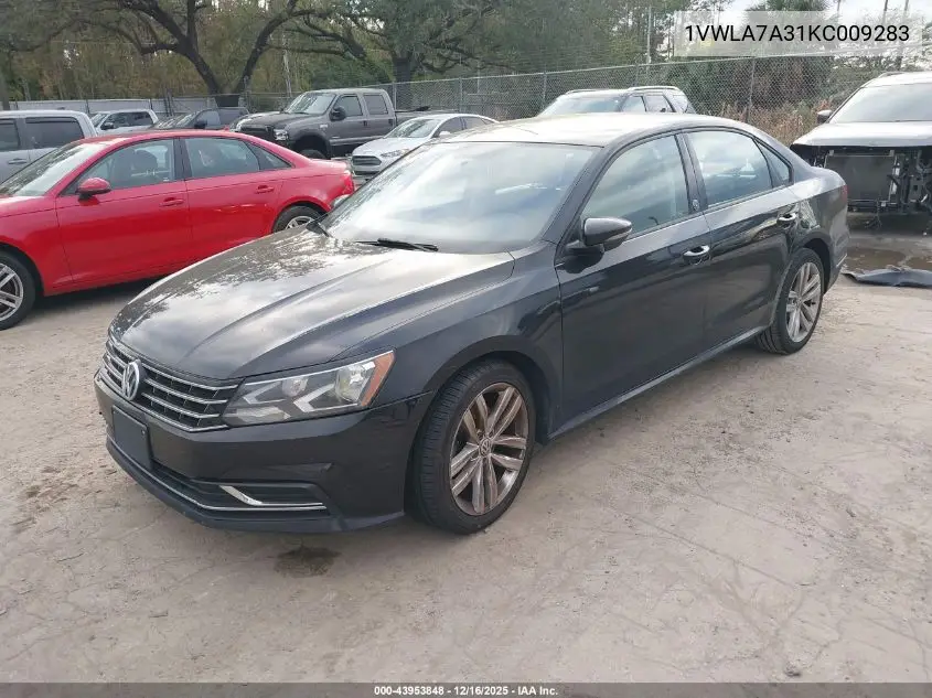 1VWLA7A31KC009283 2019 Volkswagen Passat 2.0T Wolfsburg Edition