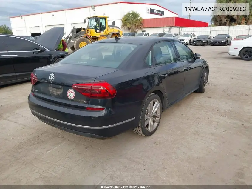 1VWLA7A31KC009283 2019 Volkswagen Passat 2.0T Wolfsburg Edition