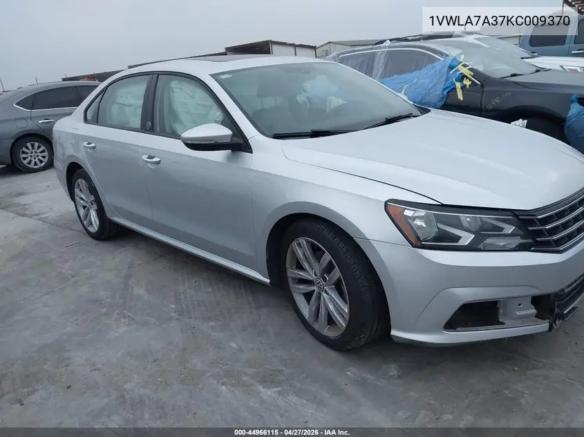 1VWLA7A37KC009370 2019 Volkswagen Passat 2.0T Wolfsburg Edition