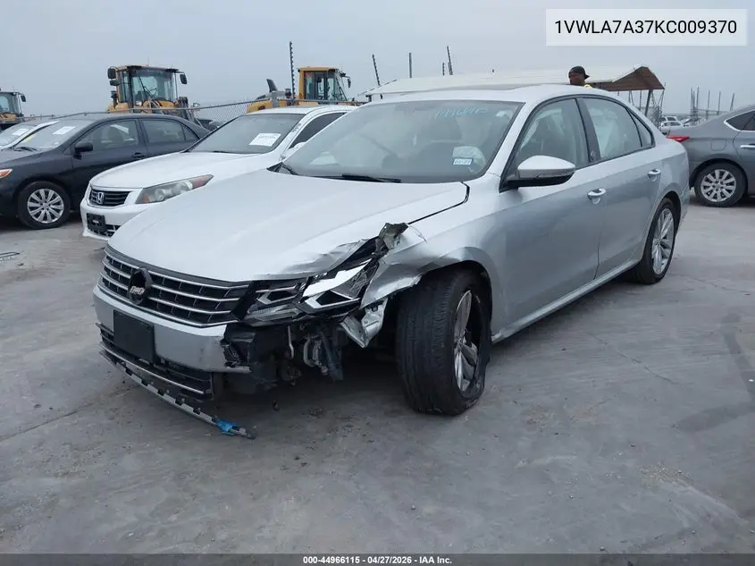 1VWLA7A37KC009370 2019 Volkswagen Passat 2.0T Wolfsburg Edition