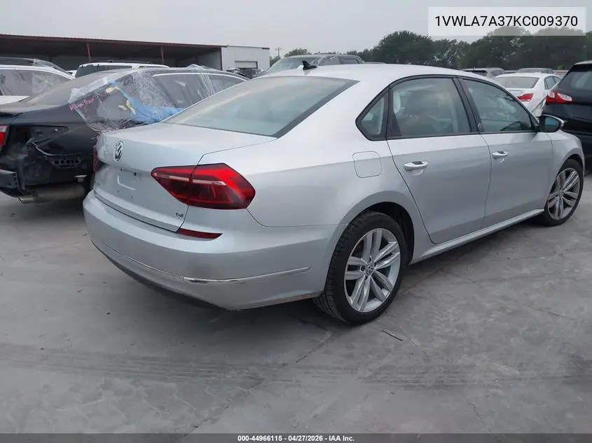 1VWLA7A37KC009370 2019 Volkswagen Passat 2.0T Wolfsburg Edition