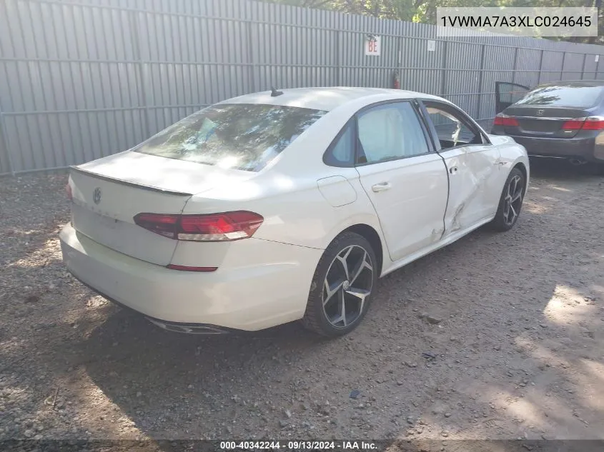 1VWMA7A3XLC024645 2020 Volkswagen Passat 2.0T R-Line