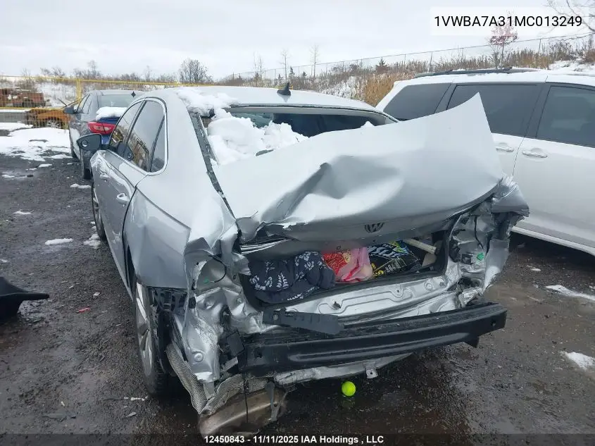 1VWBA7A31MC013249 2021 Volkswagen Passat Highline