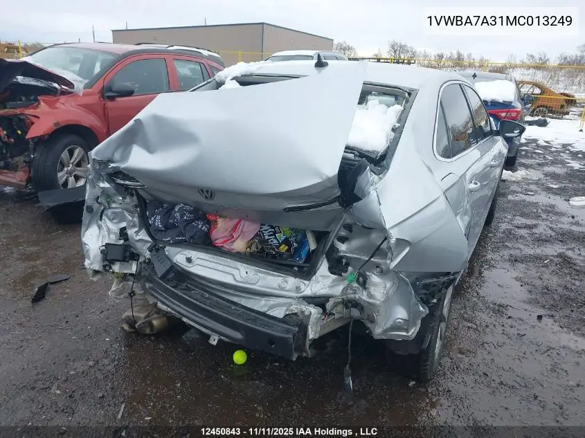 1VWBA7A31MC013249 2021 Volkswagen Passat Highline