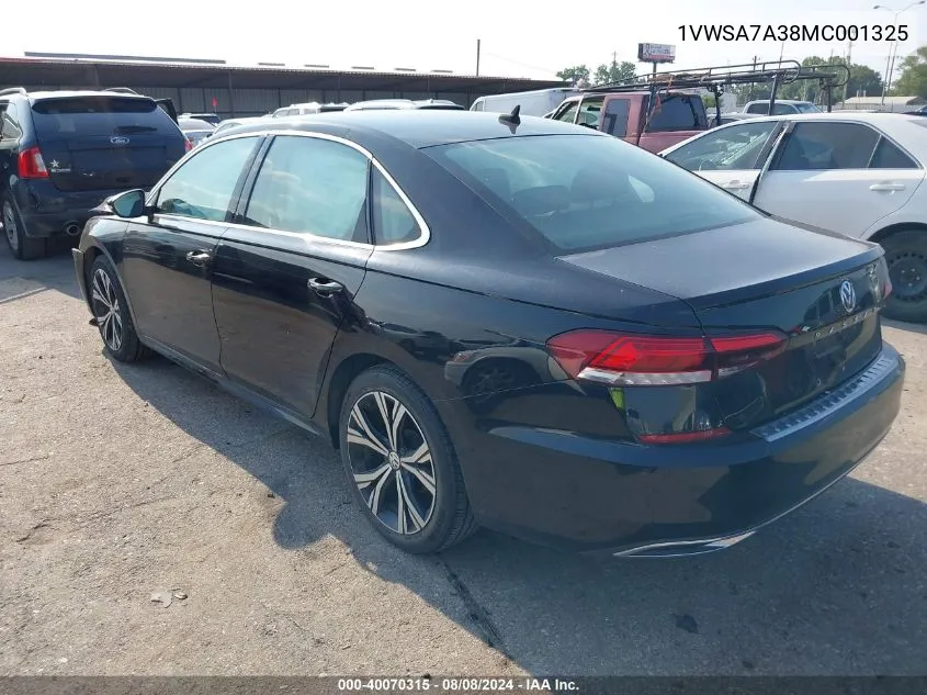 1VWSA7A38MC001325 2021 Volkswagen Passat 2.0T Se