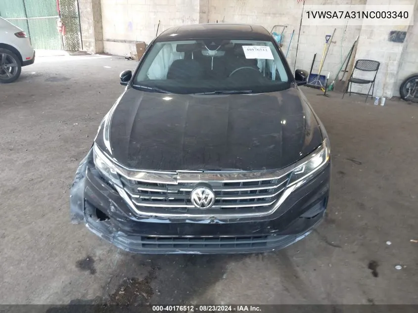 1VWSA7A31NC003340 2022 Volkswagen Passat 2.0T Se