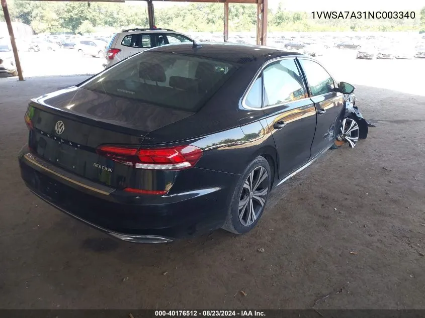 1VWSA7A31NC003340 2022 Volkswagen Passat 2.0T Se