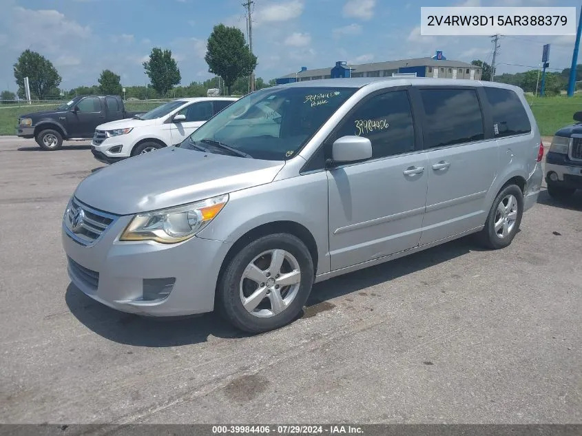 2V4RW3D15AR388379 2010 Volkswagen Routan Se