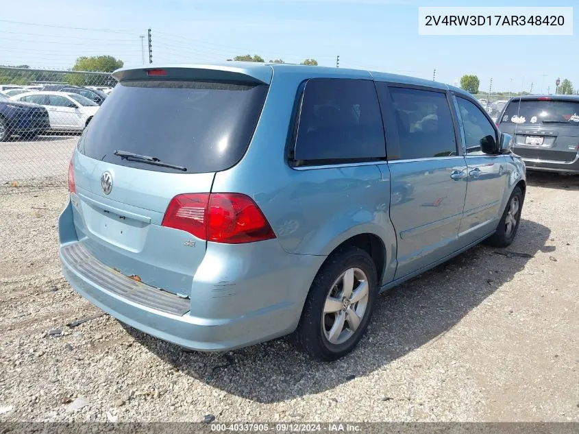 2V4RW3D17AR348420 2010 Volkswagen Routan Se