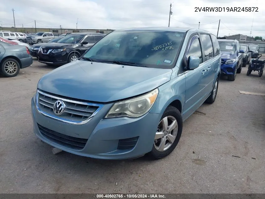 2V4RW3D19AR245872 2010 Volkswagen Routan Se