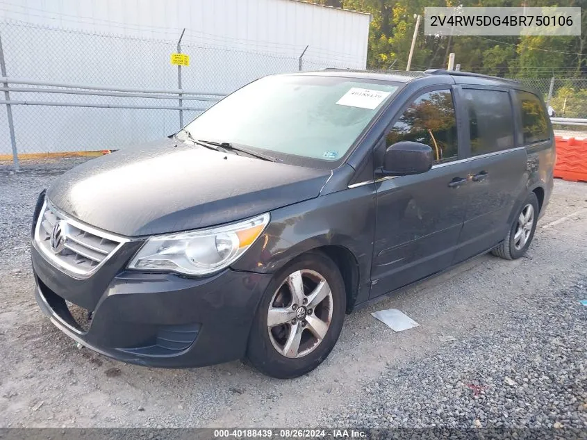 2V4RW5DG4BR750106 2011 Volkswagen Routan Sel