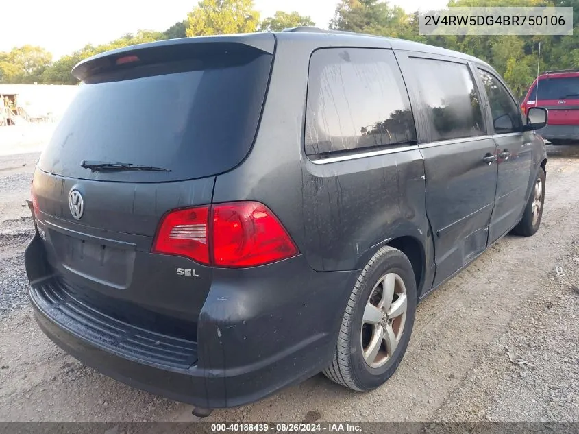 2V4RW5DG4BR750106 2011 Volkswagen Routan Sel