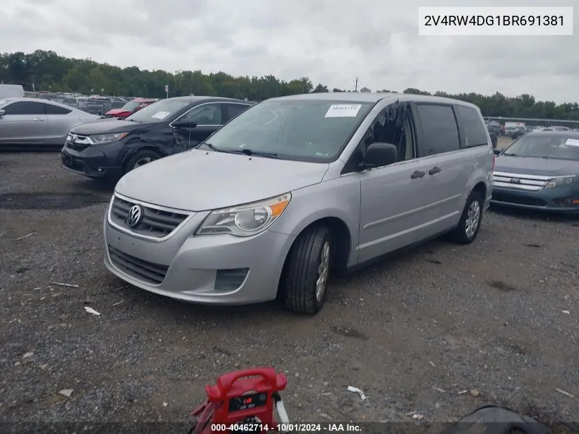 2V4RW4DG1BR691381 2011 Volkswagen Routan S