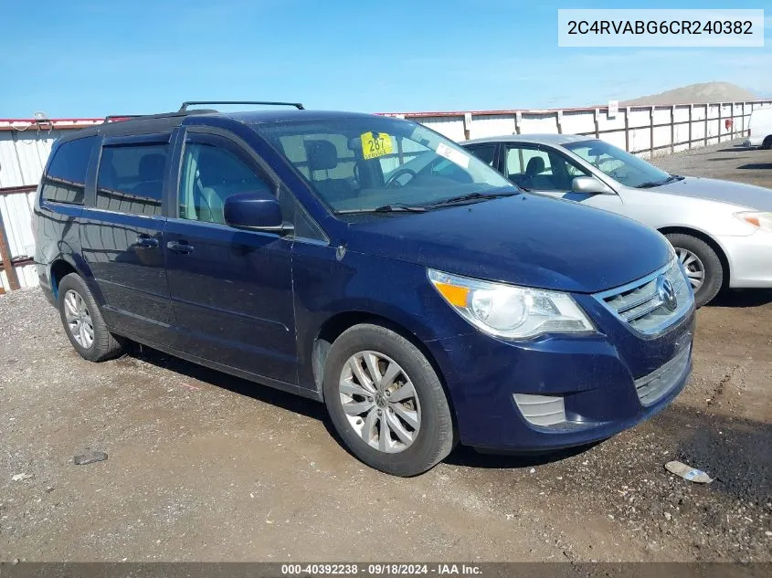 2C4RVABG6CR240382 2012 Volkswagen Routan Se