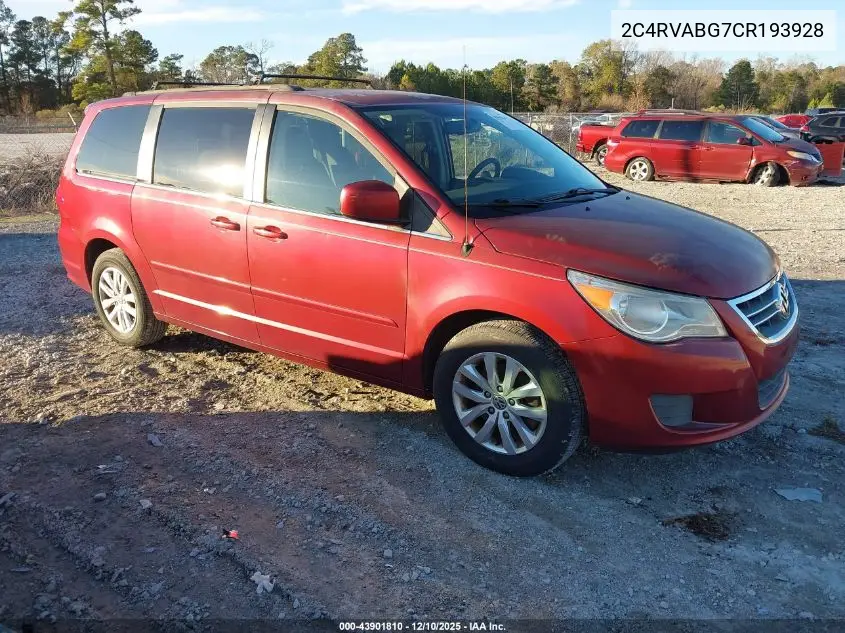 2C4RVABG7CR193928 2012 Volkswagen Routan Se