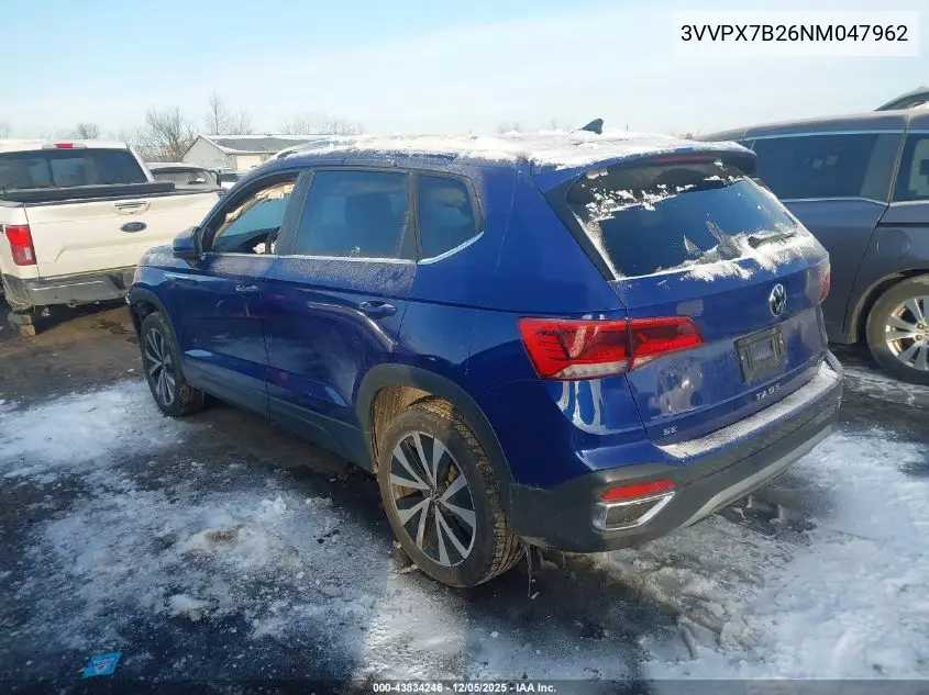 3VVPX7B26NM047962 2022 Volkswagen Taos 1.5T Se