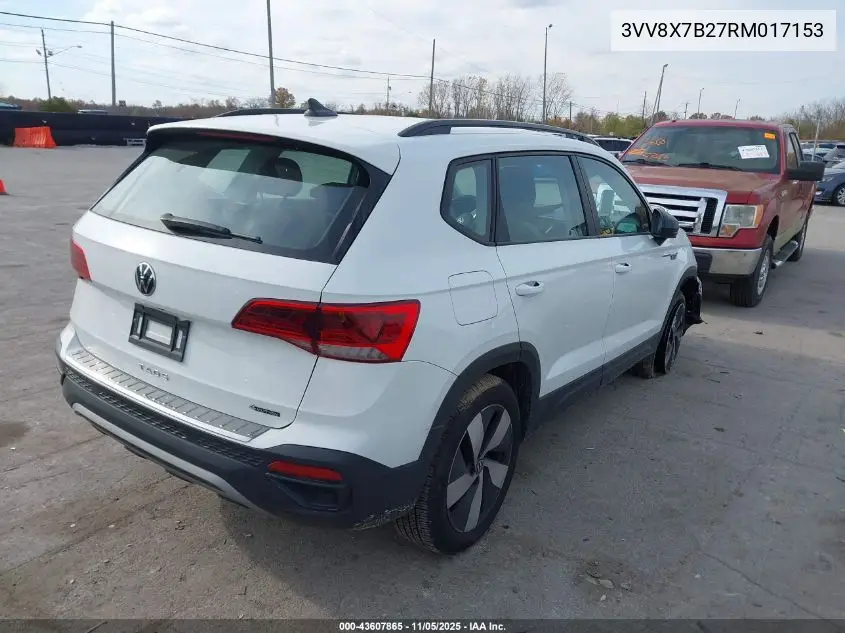 3VV8X7B27RM017153 2024 Volkswagen Taos 1.5T S