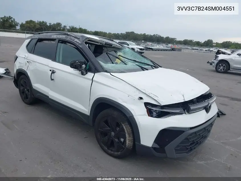 3VV3C7B24SM004551 2025 Volkswagen Taos 1.5T Se Black