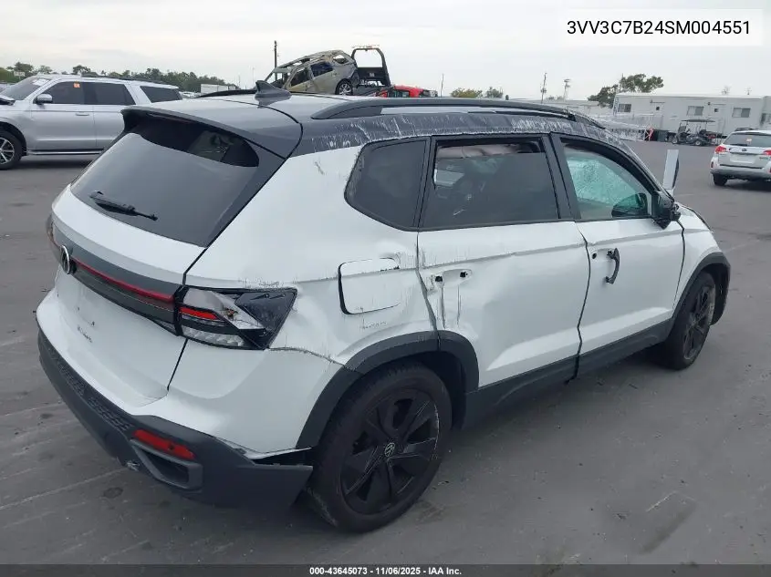3VV3C7B24SM004551 2025 Volkswagen Taos 1.5T Se Black
