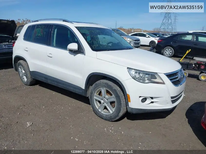 WVGBV7AX2AW535159 2010 Volkswagen Tiguan