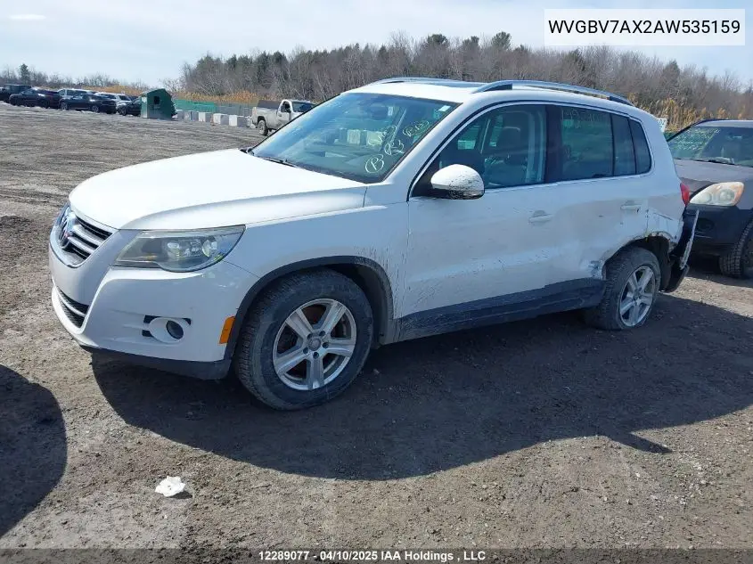 WVGBV7AX2AW535159 2010 Volkswagen Tiguan