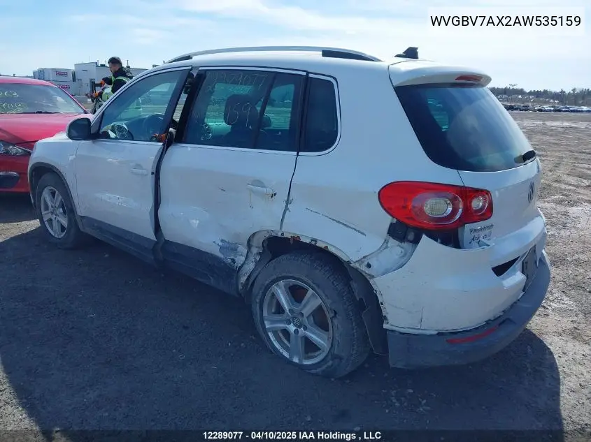 WVGBV7AX2AW535159 2010 Volkswagen Tiguan