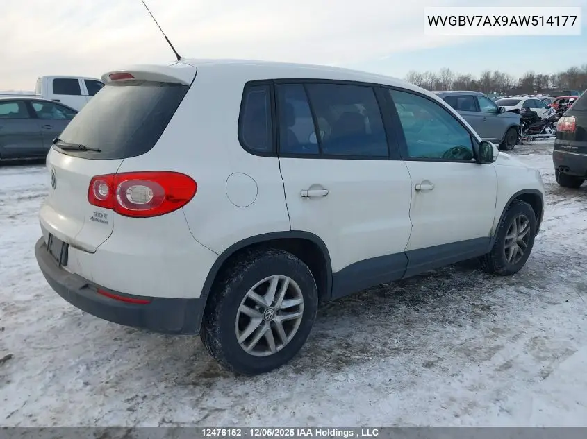 WVGBV7AX9AW514177 2010 Volkswagen Tiguan Se/Sel