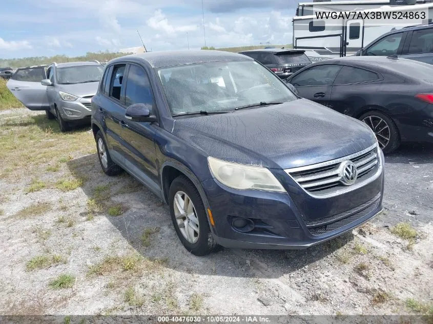 WVGAV7AX3BW524863 2011 Volkswagen Tiguan S/Se/Sel