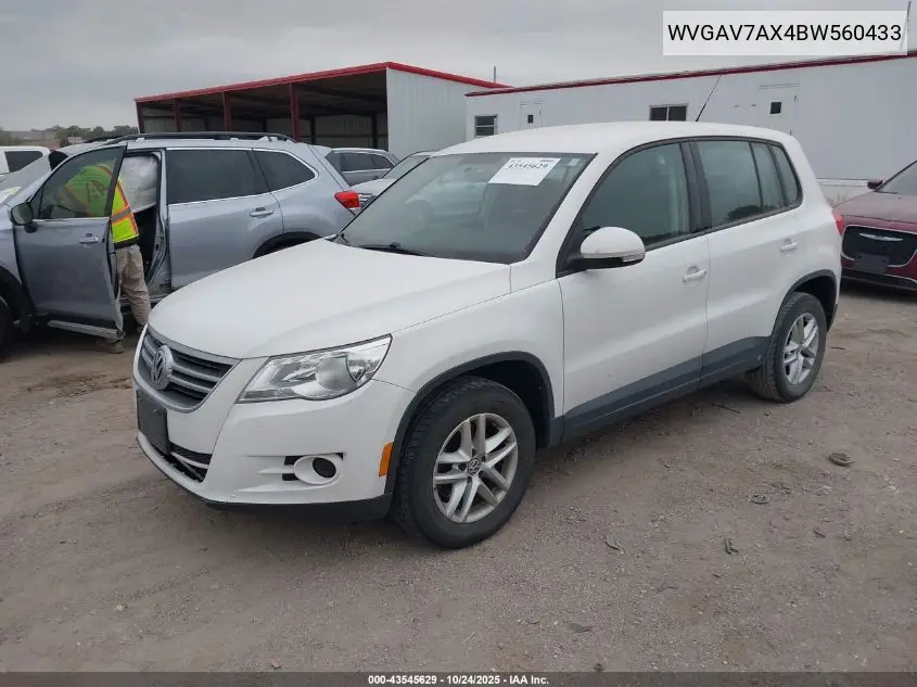 WVGAV7AX4BW560433 2011 Volkswagen Tiguan S
