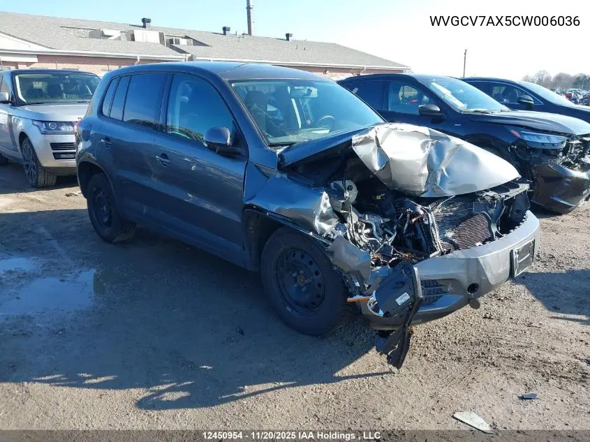 WVGCV7AX5CW006036 2012 Volkswagen Tiguan S