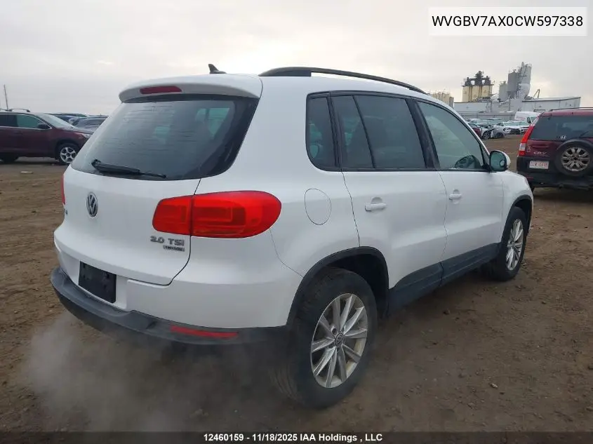 WVGBV7AX0CW597338 2012 Volkswagen Tiguan S/Se/Sel